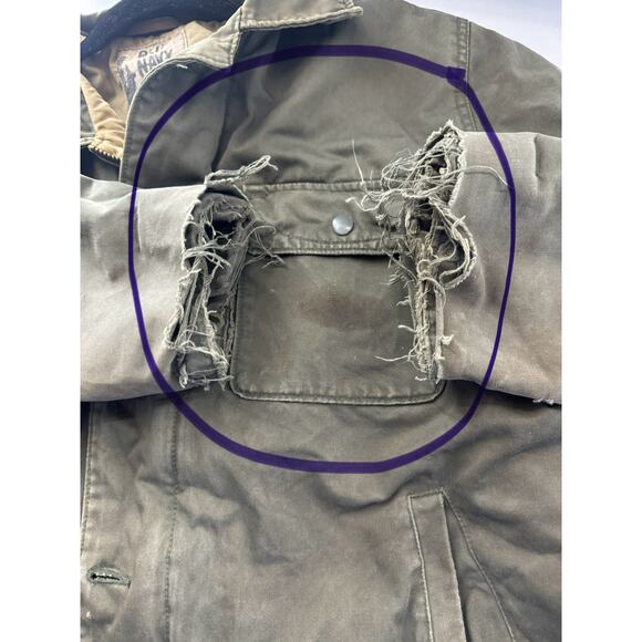 Vintage y2K Detroit Style Old Navy Jacket Mens L Tan Beige Chore Canvas Lined - Picture 5 of 11